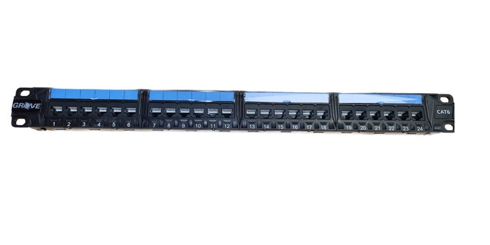 GROVE Cat6 PCB Loaded Patch Panel w/ Rear Manager
