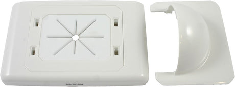 Bullnose White Outlet Plate featuring a modern bullnose design with a clean white finish, ideal for covering electrical outlets.