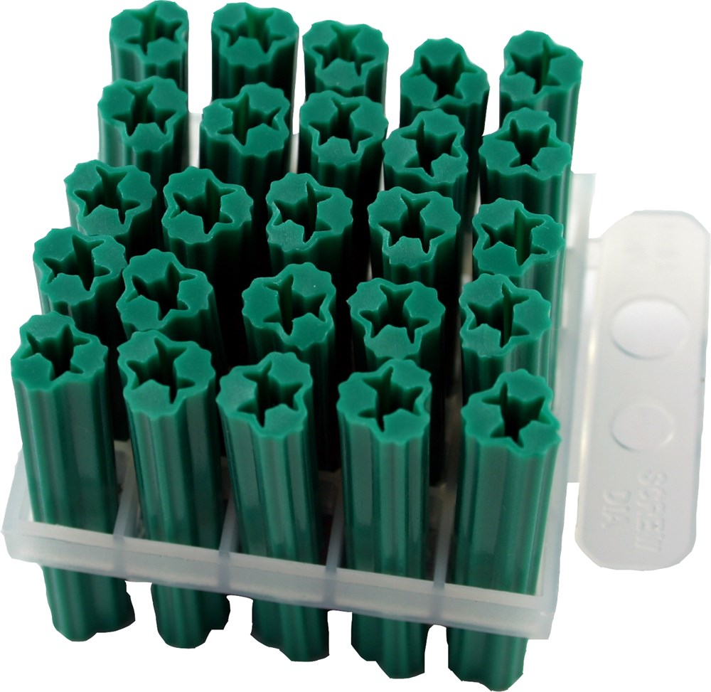 Green Wall Plugs 38mm Block of 25