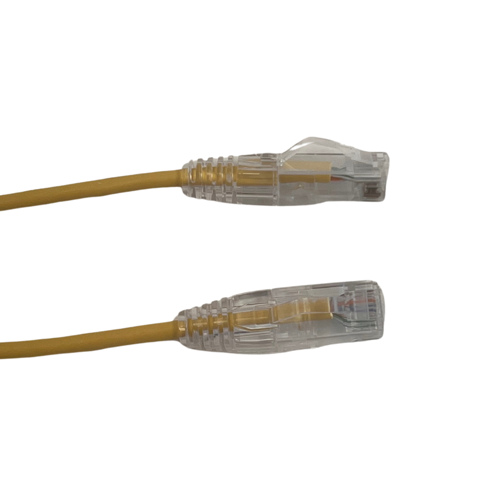 200MM Cat6 Thin 28AWG Patch Lead | Yellow