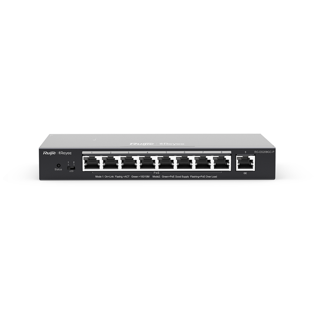 REYEE 9-Port Gigabit Smart PoE Switch | Cloud Managed