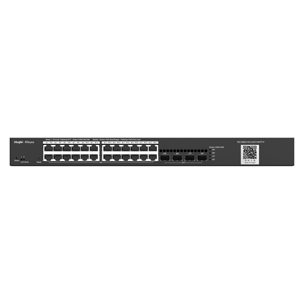 REYEE 24-Port Gigabit Layer 2  PoE Switch | Cloud Managed