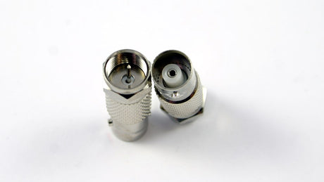 BNC Jack (Post) to F Male Connector, compact and durable adapter for seamless connection in CCTV, TV, satellite, and networking setups.