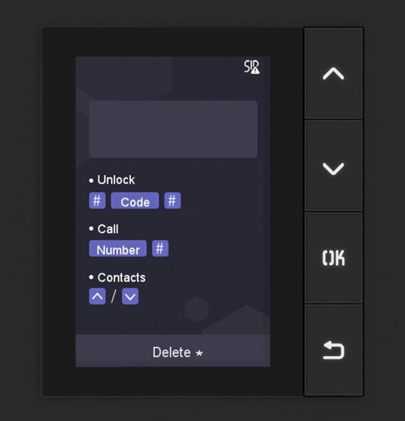 HIKVISION Digital Display Intercom Module with high-resolution screen, touch-sensitive controls, and two-way audio communication.