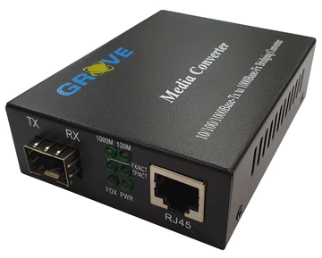 Grove Gigabit Media Converter Case, durable and compact, protects media converters and supports up to 1Gbps speeds, compatible with SFP modules (sold separately).