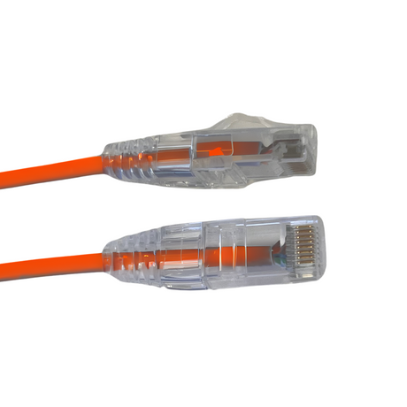Grove 0.5M Cat6 Thin Patch Lead in orange, PoE compatible, LSZH jacket, 28AWG stranded, S/FTP shielded, supports up to 1 Gbps speeds

