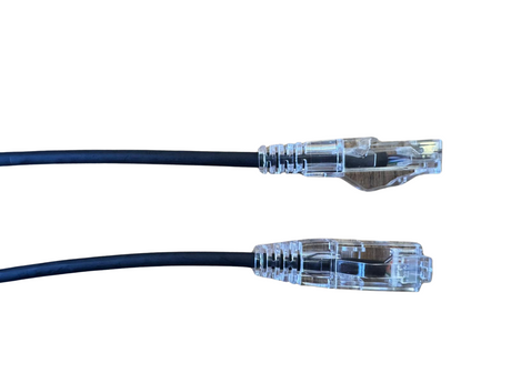 Grove 0.5M Cat6 Thin 28AWG LSZH Patch Lead in black, slim Ethernet cable, 1Gbps, PoE compatible, low smoke zero halogen jacket