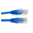 0.5M Cat6 Thin 28 AWG LSZH Blue Patch Lead with RJ45 connectors for high-density networking, supporting up to 1 Gbps and PoE.