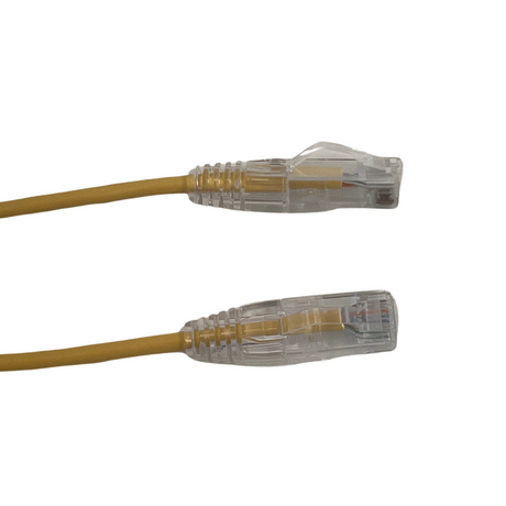 Grove 0.5M Cat6 Thin 28AWG LSZH Patch Lead in yellow, slim Ethernet cable, 1Gbps, PoE compatible, low smoke zero halogen jacket