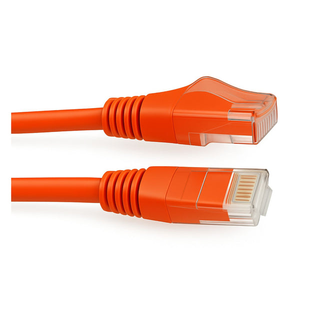 1.0 m orange Cat6 thin 28 AWG LSZH Ethernet patch lead for high-speed 1 Gbps network connections