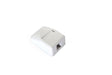 1 port unloaded surface mount box for Cat5e, Cat6 or Cat6A keystone jack, compact wall mount housing for network data outlets