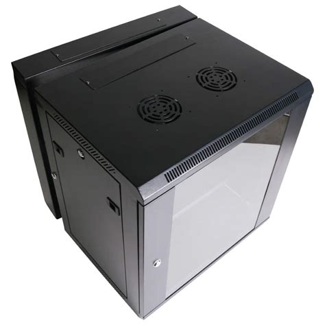 Grove 12RU wall cabinet, 596x540x600mm, lockable glass door, removable side panels, ventilated, wall-mounted network and IT enclosure.