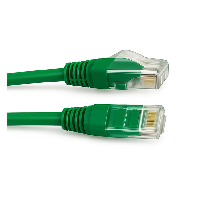 150mm green Cat6 thin 28 AWG LSZH Ethernet patch lead for high-speed 1 Gbps network connections