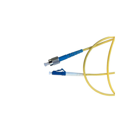 1 m FC to LC OS1 OS2 simplex single-mode fibre optic patch lead with threaded FC and compact LC connectors