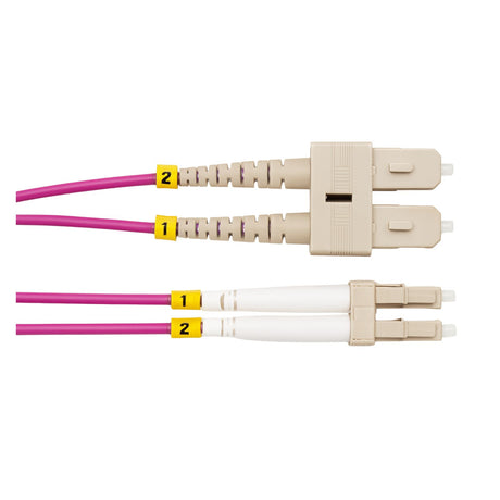 1 m SC-LC OM4 MM duplex patch lead with 50/125 µm fibre and LSZH jacket for high-speed, reliable network connections