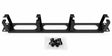 Grove 1RU black metal rack cable manager with 4 welded rings for 19-inch server cabinets and patch panel cable organisation