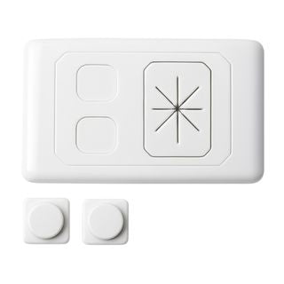 2-way wall plate with two blank inserts, modular faceplate for switches and outlets with clean finish.