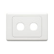 2000 Series 2 Gang wall plate with recessed screws and smooth finish, suitable for dual switches or outlets.