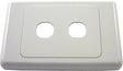 Amdex 2000 Series 2 Gang Wall Plate for AV and data modules, white modular faceplate fits Australian standard wall brackets.