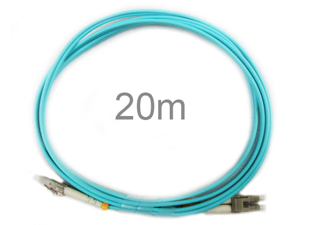 Grove 20 m LC-LC OM3 multimode duplex patch lead with LSZH jacket for high-speed, safe fibre network connections