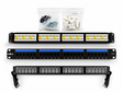 A 48-port network patch panel kit shown on a white background, including three rack-mounted black panels of varying densities and two clear plastic bags containing mounting hardware and white connector modules.