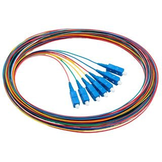 Grove 2M LC Singlemode OS1/OS2 Fibre Pigtail Pack of 12 with LSZH jacket, colour-coded for splicing and network cabling.