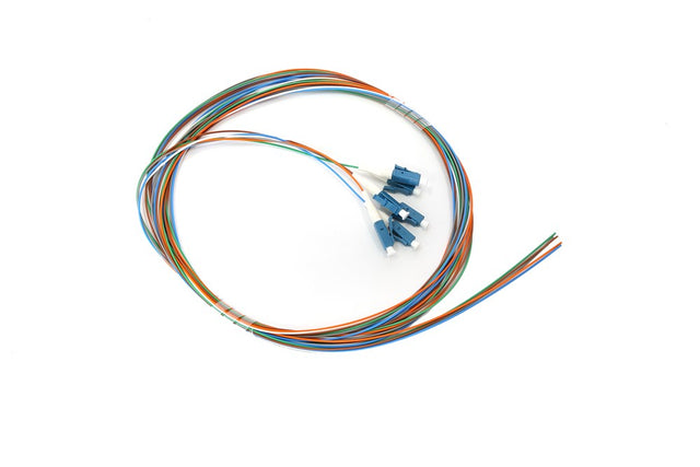 2 m LC singlemode OS1/OS2 fibre optic pigtail pack of 6 with 9/125 µm fibre for fusion splicing applications