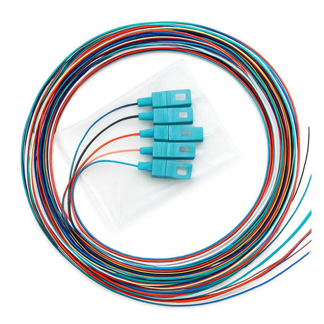 Grove 2m SC OM4 multimode fibre pigtail pack of 6 colour-coded LSZH cables for high-speed data and telecom use