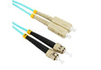 2m SC to ST OM3 duplex multimode fibre patch lead with LSZH jacket for high-speed data network connections