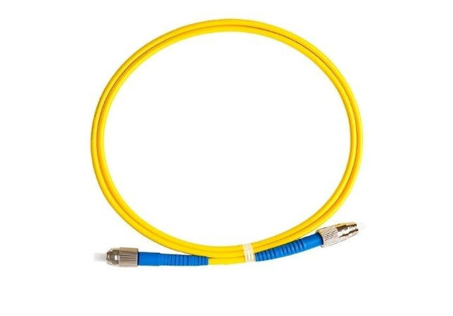3 m FC to FC OS1 OS2 simplex single-mode fibre optic patch lead with threaded FC connectors for long-distance networking