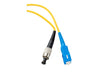 3m SC to FC OS1 OS2 simplex single mode fibre optic patch lead with yellow cable for telecom networks and fibre patch panels