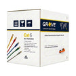 Grove 4 Pair UTP Cat6 305Mtr Orange Cable Box for 1Gbps networks, ideal for LAN, VoIP, CCTV, and enterprise structured cabling