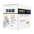 Grove 4 Pair UTP Cat6 305Mtr Yellow Cable Box for 1Gbps networks, ideal for LAN, VoIP, CCTV, and enterprise structured cabling