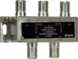 Kingray 4‑Way Splitter 5–2400 MHz Reverse Power Pass 30 V DC 2 A with four F‑type outputs for RF signal distribution.