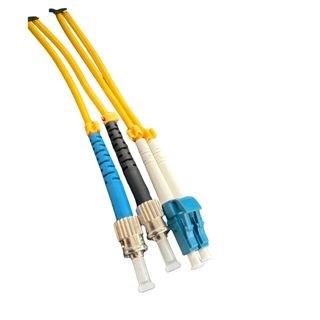 5m ST LC duplex patch lead, OS1 OS2 fibre cable, ST to LC fibre optic duplex patch cord, singlemode fibre cable 9/125, telecom fibre patch lead