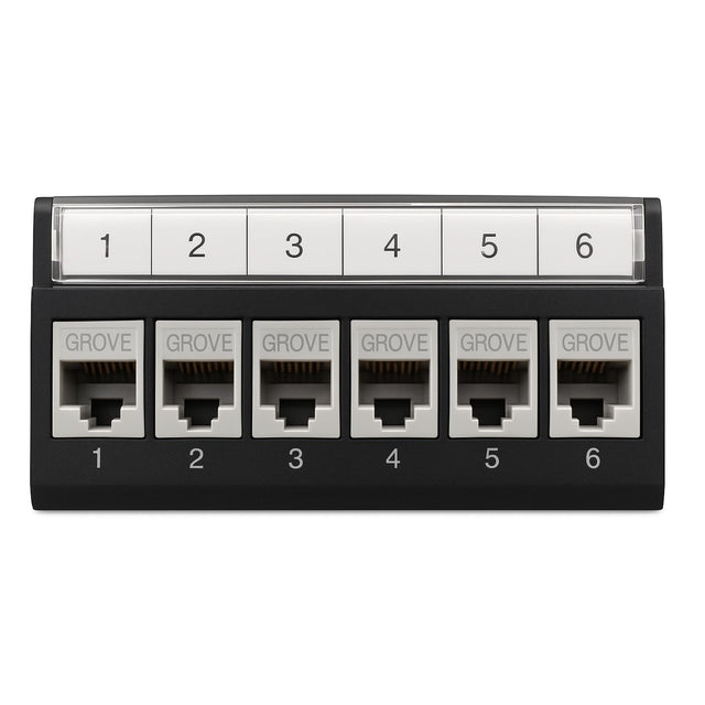 Grove 6 Port Module with Cat6 RJ45 jacks for high-speed data connectivity and structured cabling installations