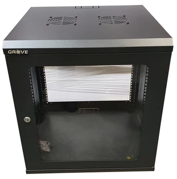 Grove 6RU wall cabinet, 330x540x350mm, steel, lockable door, removable side panels, vented, wall-mounted data rack enclosure.
