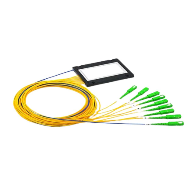 Grove 8 Way SCA Fibre Splitter, optical splitter with 8-way signal distribution and Angled SC connectors for low-loss, high-performance fiber optic networks.