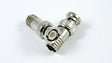 BNC male crimp connector for RG6 coaxial cable used in CCTV, video, RF and broadcast installations.