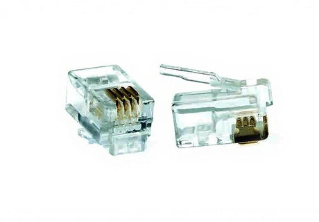 Grove Cat3 4P4C Flat/Stranded RJ11 Plug 100 pack for secure Cat3 telephone and data connections