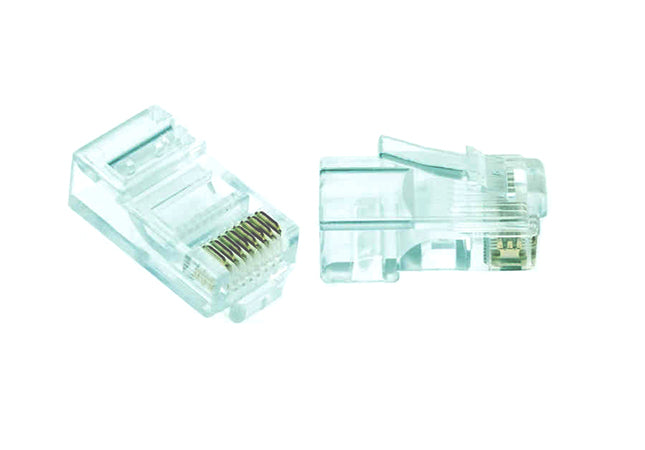 Grove Cat3 6P6C RJ12 Plug | 100PK — gold-plated connectors for solid and stranded Cat3 telephone and data cables.