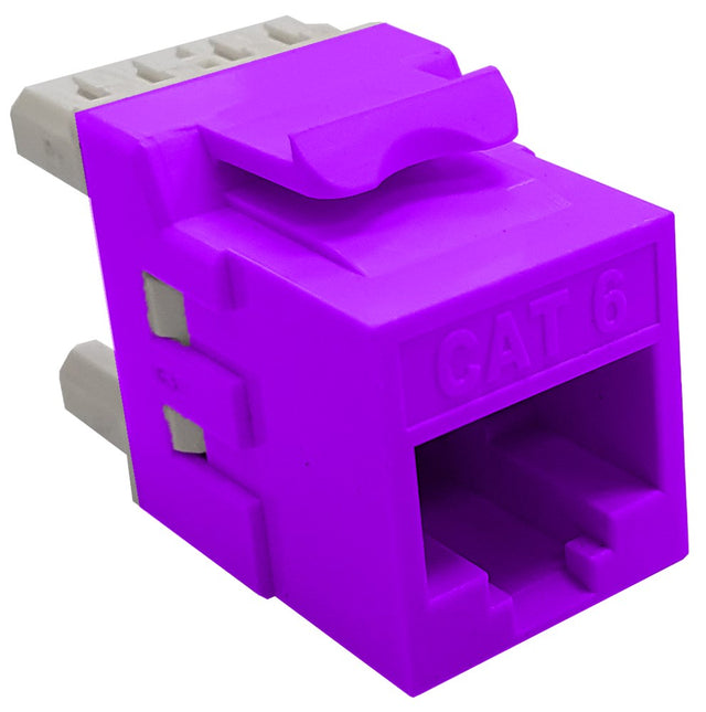 Grove Cat6 Keystone Panel Jacks | Bag of 12 | Purple RJ45 modules with 50 µin gold contacts for Cat6 network installations