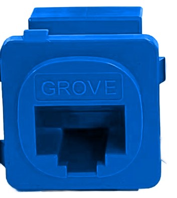 Grove Cat6 Modular Jacks in Blue, Pack of 10, High-performance RJ45 connectors for Ethernet installations