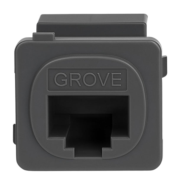 Grove grey Cat6 modular jacks, bag of 10, 8P8C keystone connectors with 110/Krone termination supporting 1 Gbps