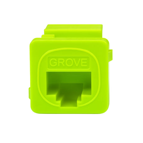 Grove lime Cat6 modular jacks, bag of 10, 8P8C keystone connectors with 110/Krone termination supporting 1 Gbps