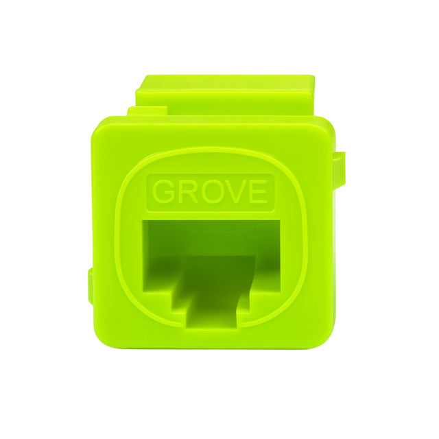 Grove lime Cat6 modular jacks, bag of 10, 8P8C keystone connectors with 110/Krone termination supporting 1 Gbps