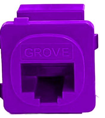 Grove Cat6 Modular Jacks in Purple, Pack of 10, High-performance RJ45 connectors for Ethernet installations
