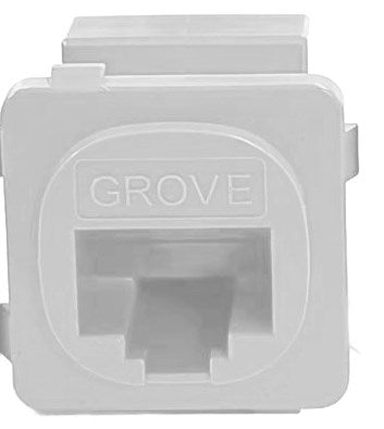 Grove Cat6 Modular Jack in White, Single Pack, High-performance RJ45 connector for Ethernet installations