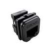 Black Cat6A modular jack for Iconic-style faceplates, supplied in a bag of 10 for high-speed 10G Ethernet installations