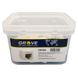 White Cat6A modular jacks supplied in a tub of 100 for high-speed 10G Ethernet and structured cabling installations